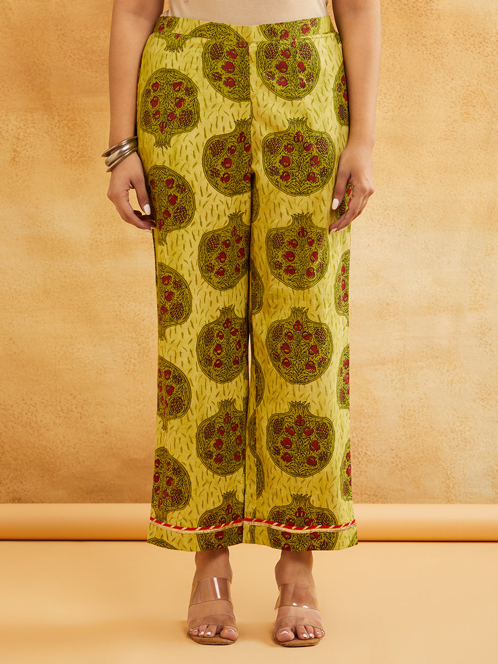 Yellow Block Printed A-line kurta with Palazzo - Set of 2 || Mustard ethnic co-ord set Sanyogini