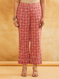 Pink Block Printed Cotton Pants Sanyogini