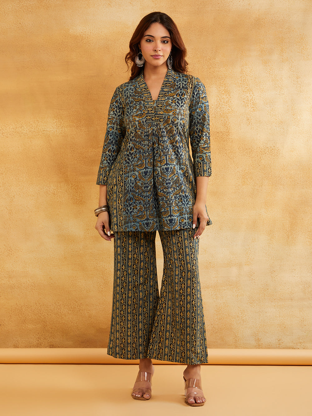 Blue Block Printed Trendy Co-ord Sets- Daily Wear || Affordable Sanyogini