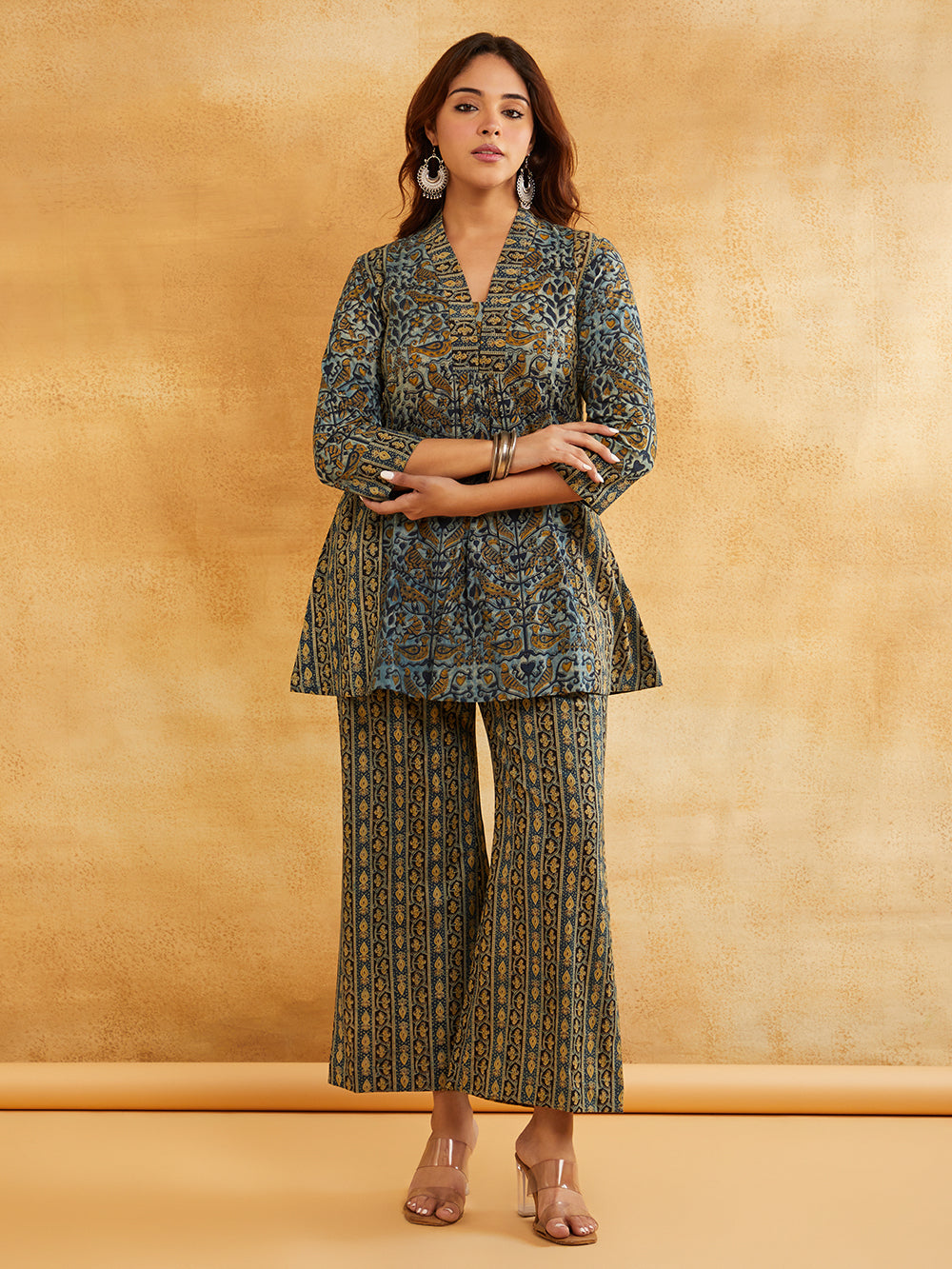 Blue Block Printed Trendy Co-ord Sets- Daily Wear || Affordable Sanyogini