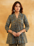 Blue Block Printed Trendy Co-ord Sets- Daily Wear || Affordable Sanyogini