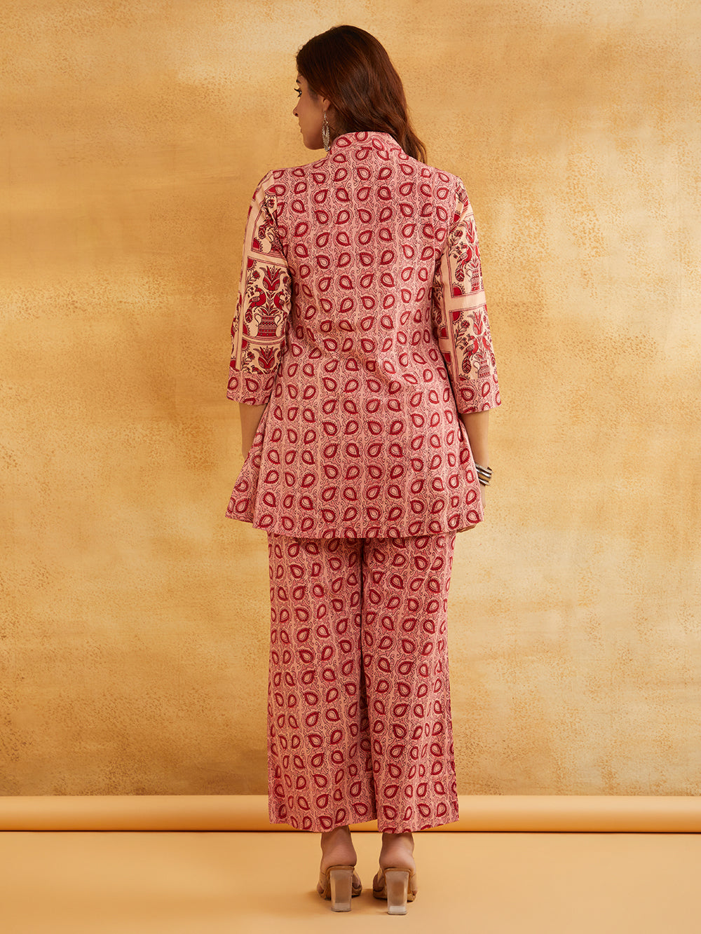 Pink Block Printed Cotton Palazzo- Affordable Sanyogini