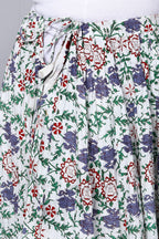 White Jaal Printed Long Cotton Skirt Bada Boota