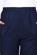 Navy Plain Rayon Pant Bada Boota