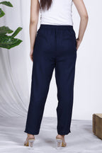 Navy Plain Rayon Pant Bada Boota