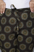 Black Cotton Printed Ankle Length Pant Bada Boota