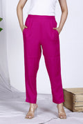 Pink Plain Rayon Pant Bada Boota