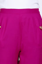 Pink Plain Rayon Pant Bada Boota