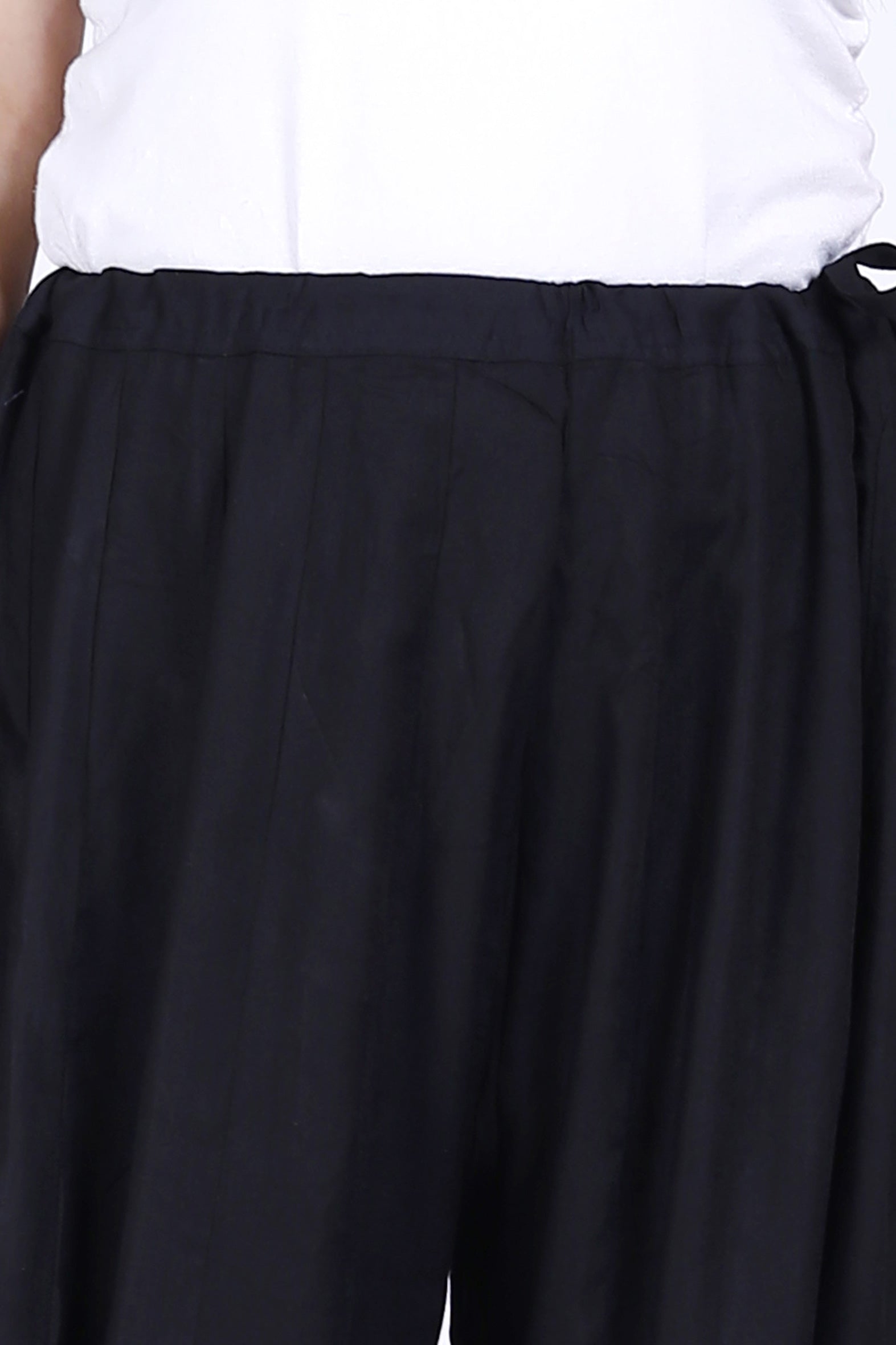 Black Plain Rayon Palazzo Bada Boota