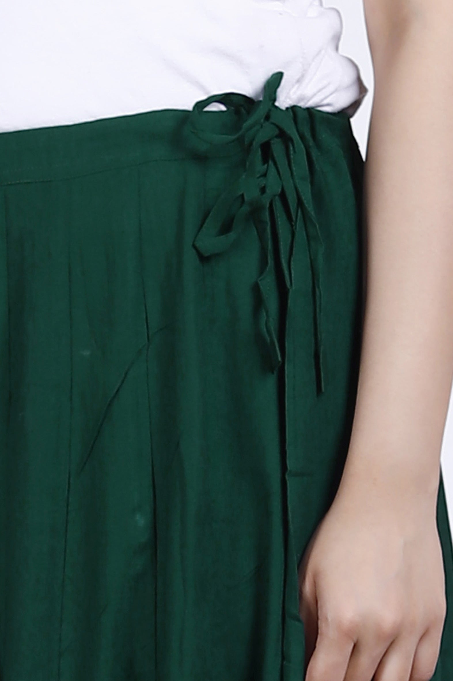 Green Plain Rayon Palazzo Bada Boota