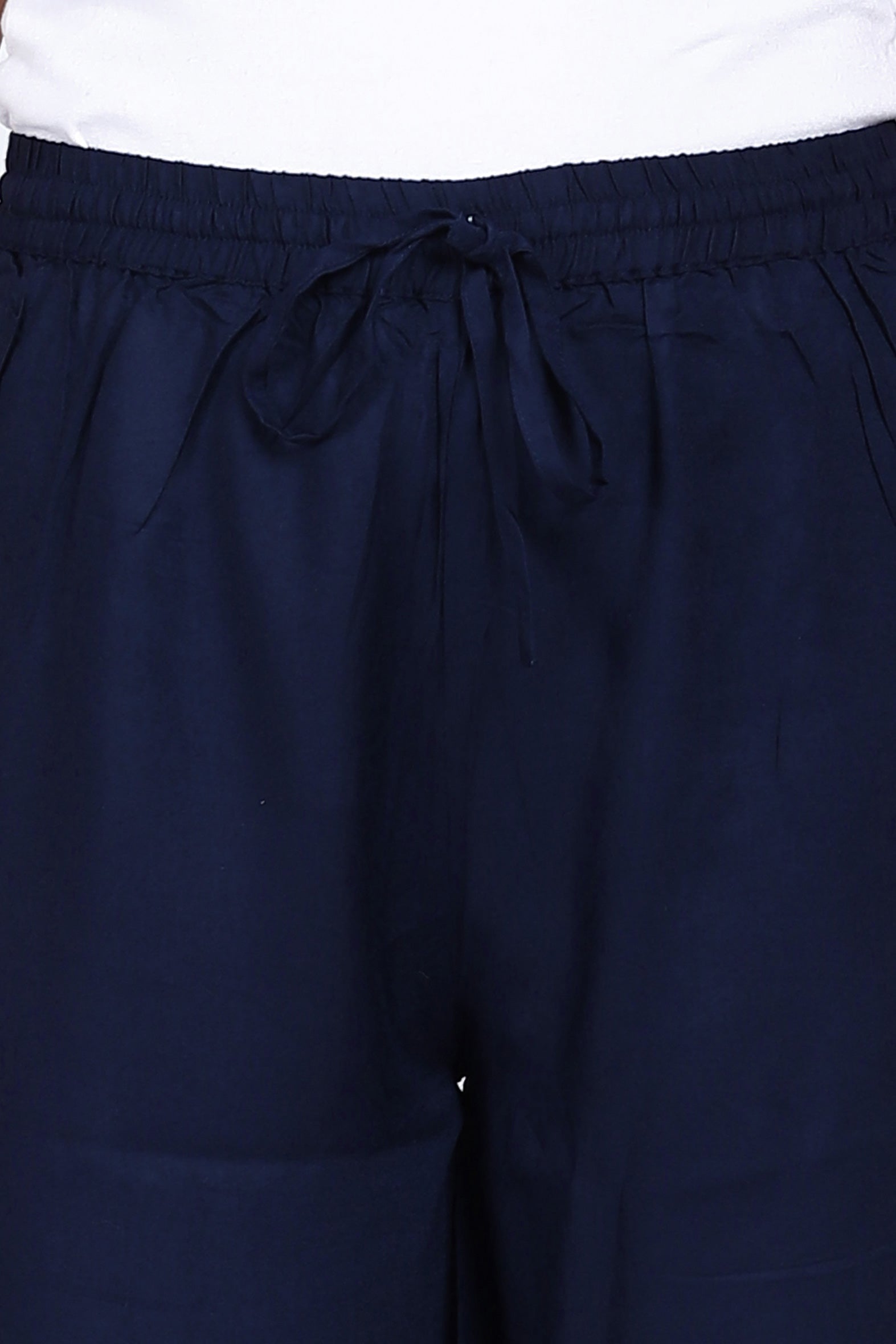 Navy Plain Rayon Palazzo Bada Boota