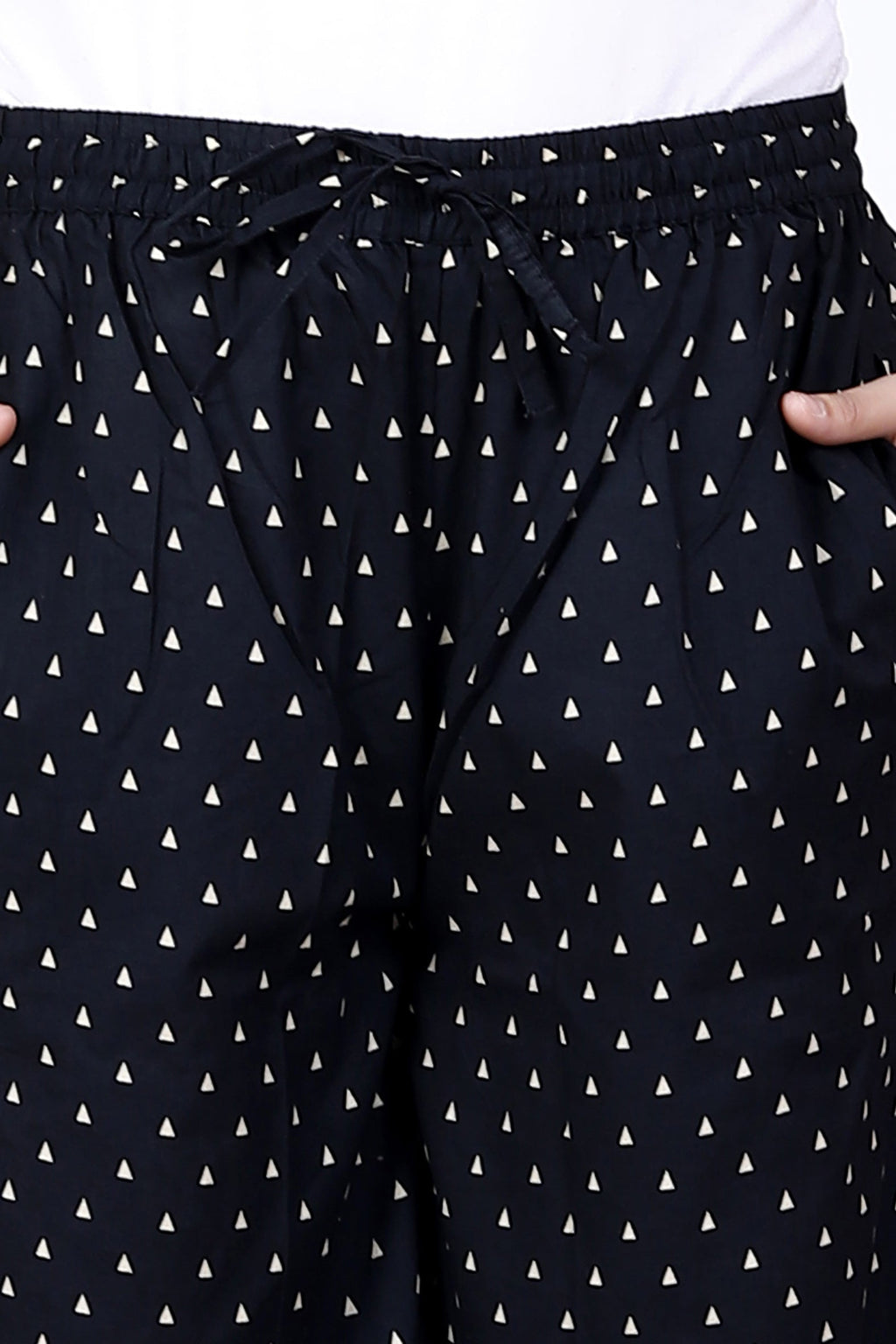 Black Polka Dot Printed Cotton Palazzo Bada Boota