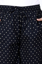 Black Polka Dot Printed Cotton Palazzo Bada Boota