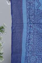 Blue Hand Block Printed Cotton Dupatta Bada Boota