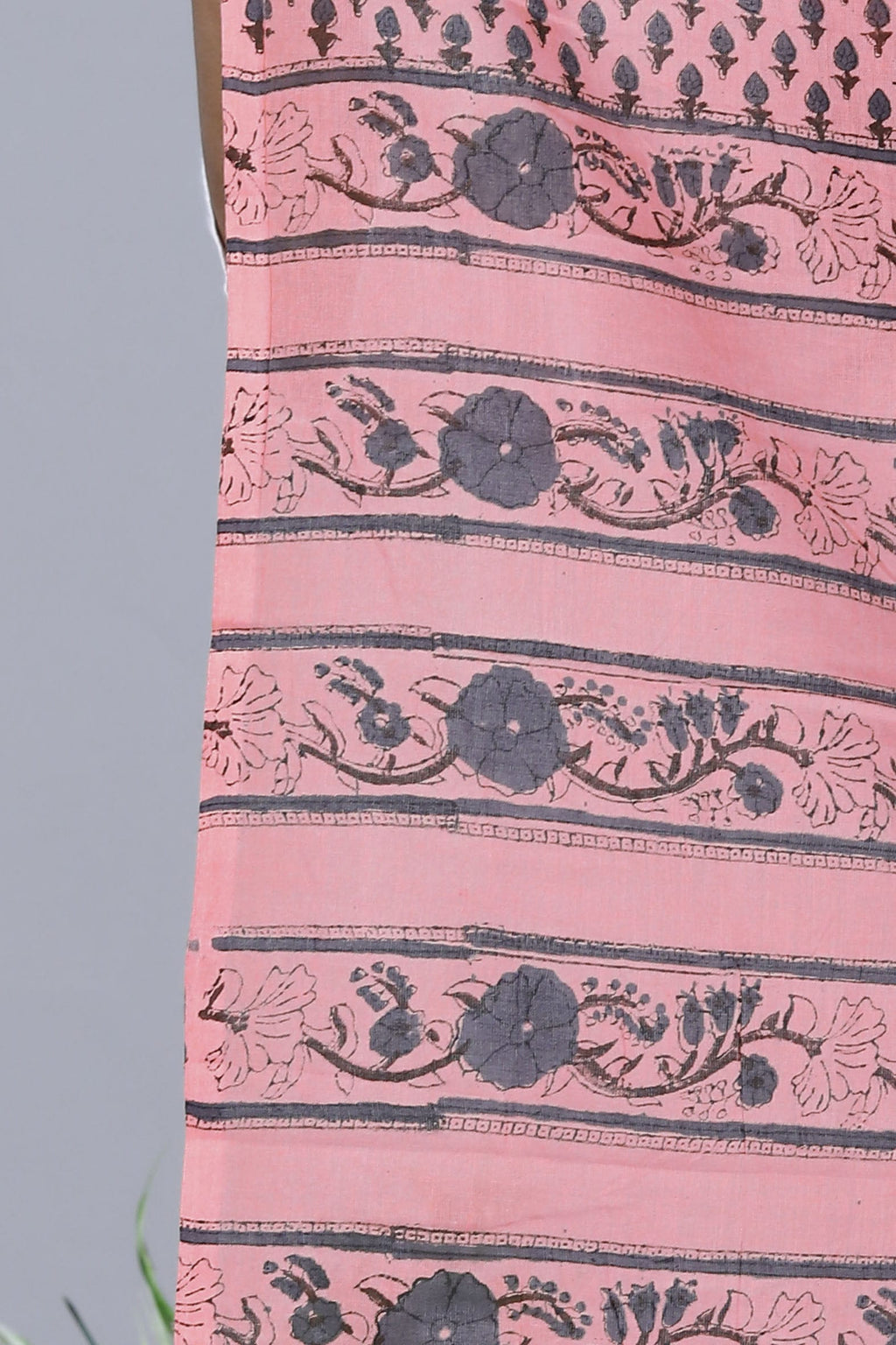 Peach Hand Block Printed Cotton Dupatta Bada Boota