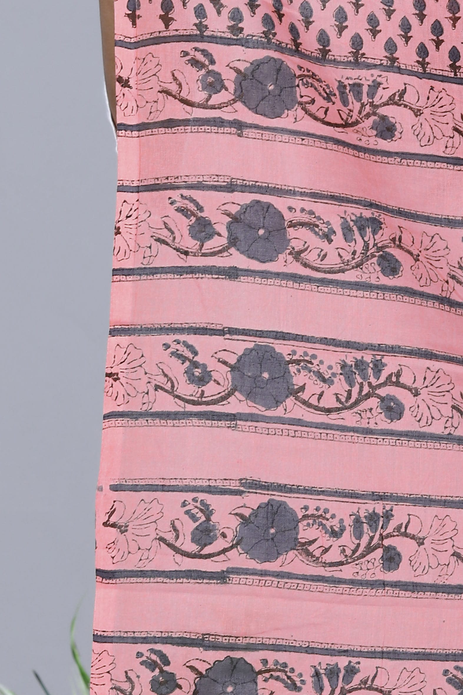 Peach Hand Block Printed Cotton Dupatta Bada Boota