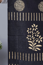 Black Hand Block Printed Cotton Dupatta Bada Boota