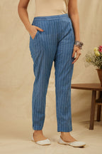 Indigo Bandhej Printed Cotton Kurta Pant Set - Set of 2 Bada Boota