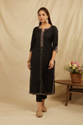 Black Printed Cotton Kurta with Pants - Set of 2 Bada Boota