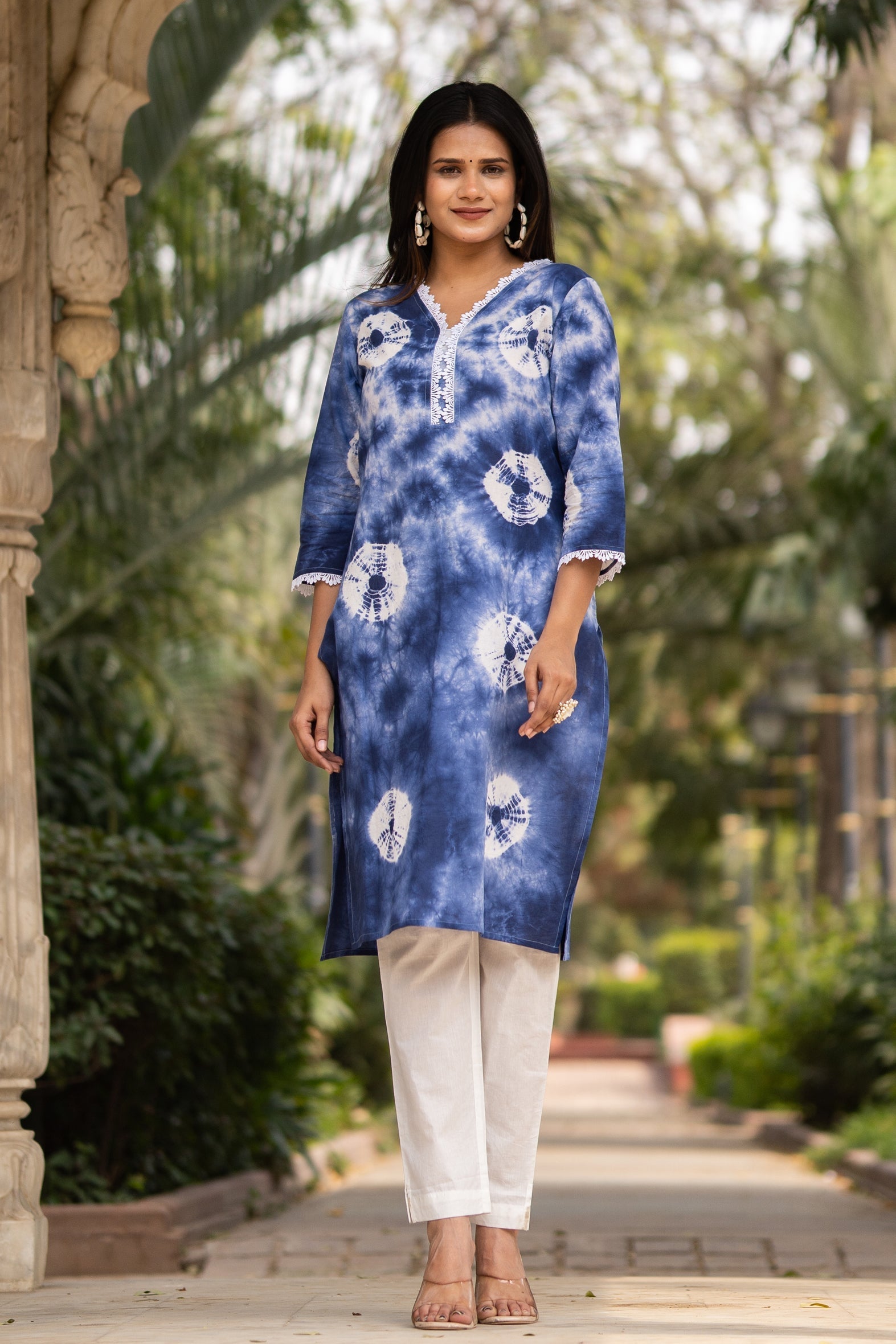 Blue Tie Dye Kurta with Pants - Set of 2 Bada Boota