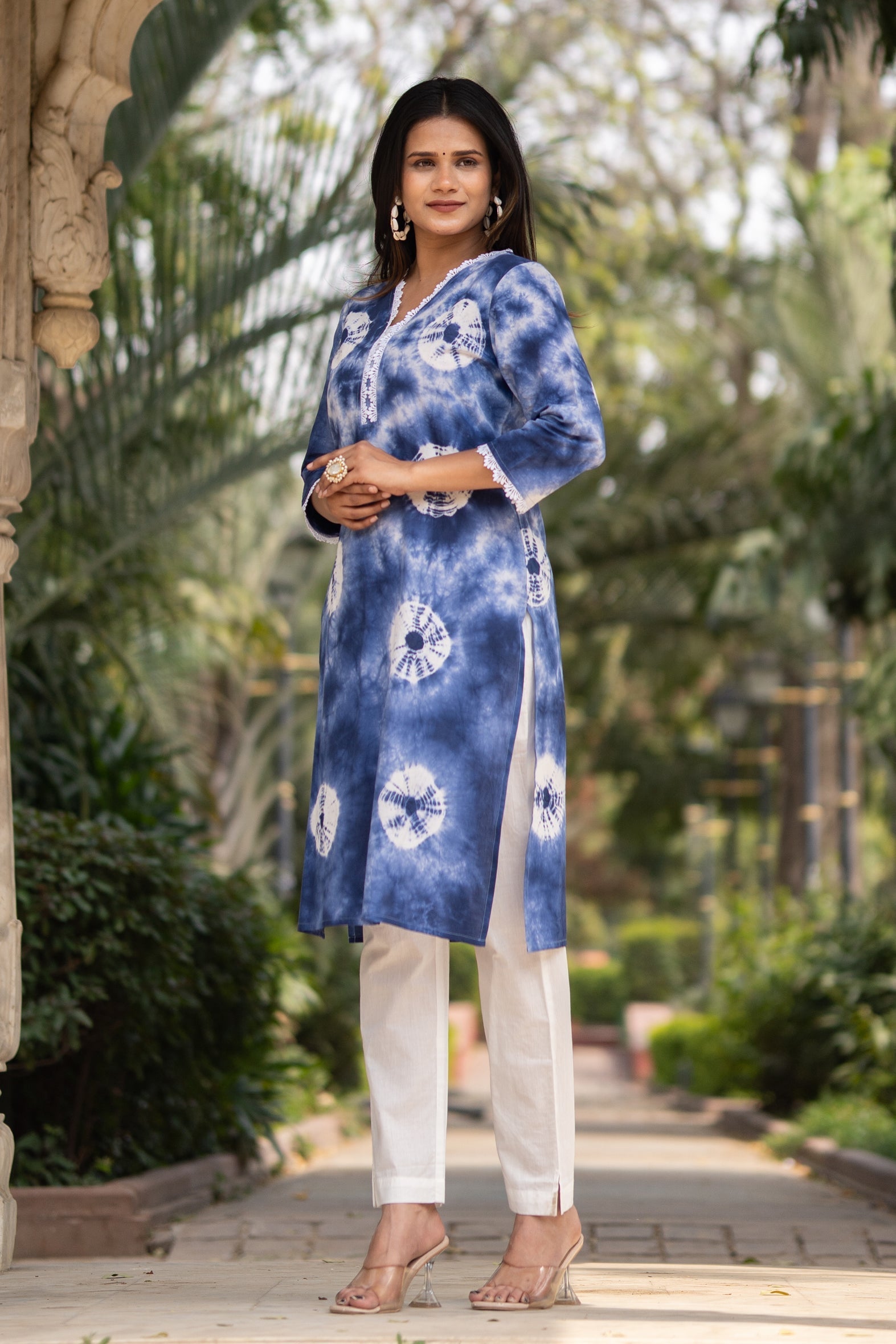 Blue Tie Dye Kurta with Pants - Set of 2 Bada Boota