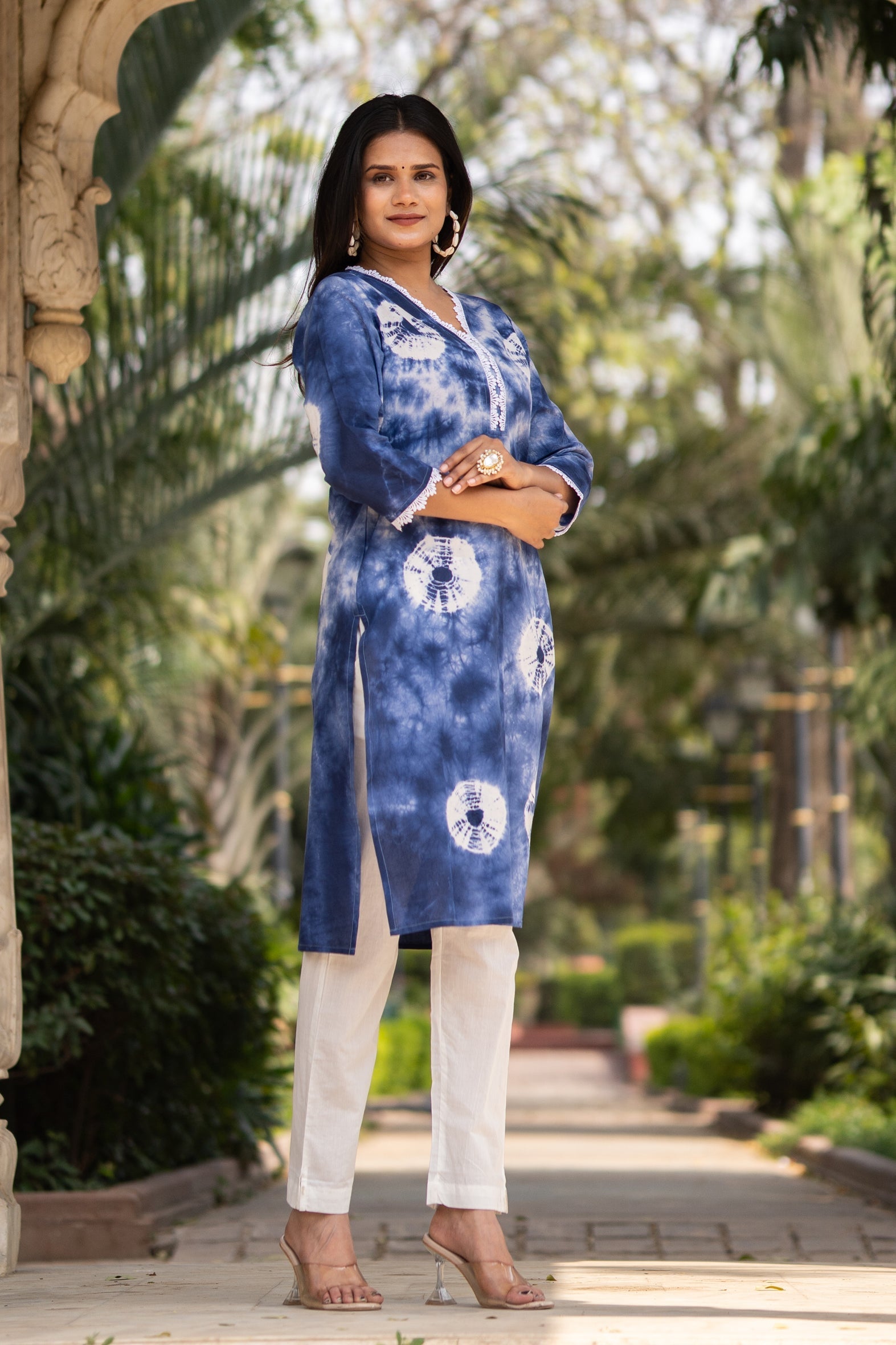 Blue Tie Dye Kurta with Pants - Set of 2 Bada Boota