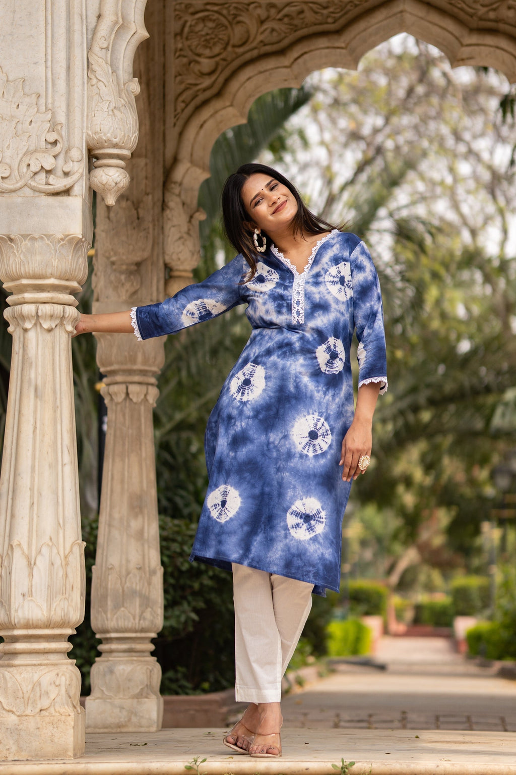 Blue Tie Dye Kurta with Pants - Set of 2 Bada Boota