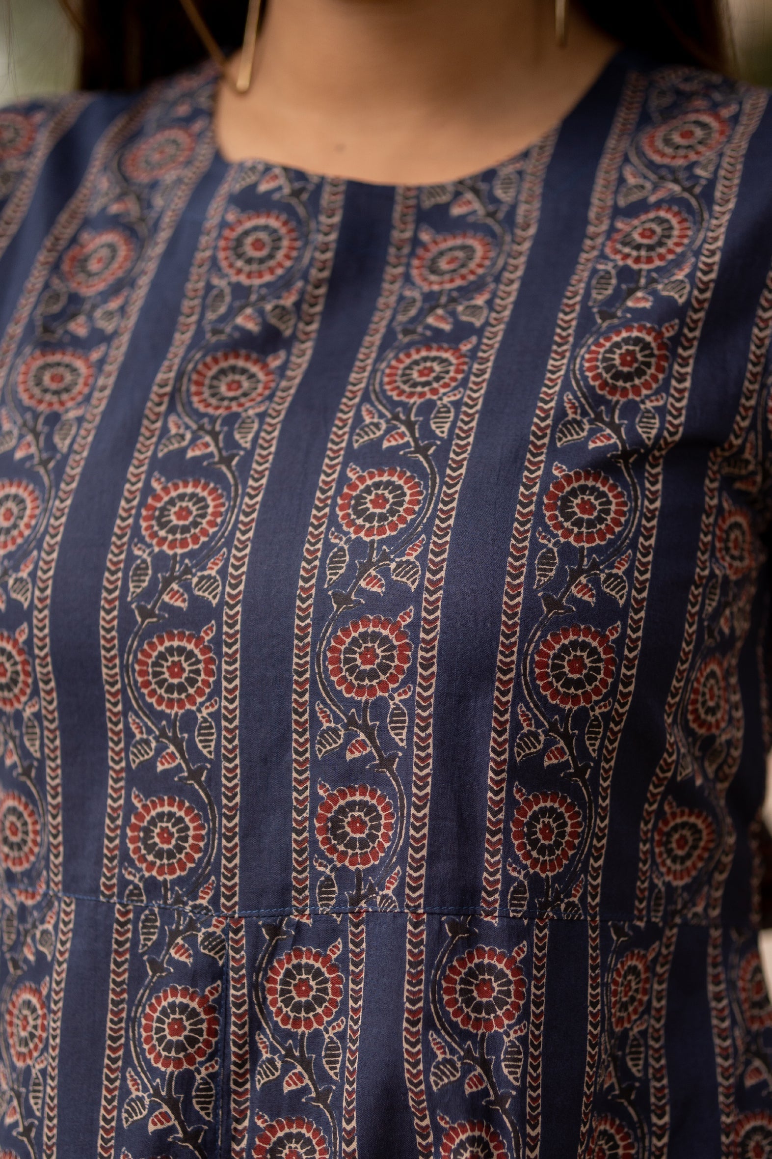 Blue Cotton Printed Jumpsuit For Girls Bada Boota