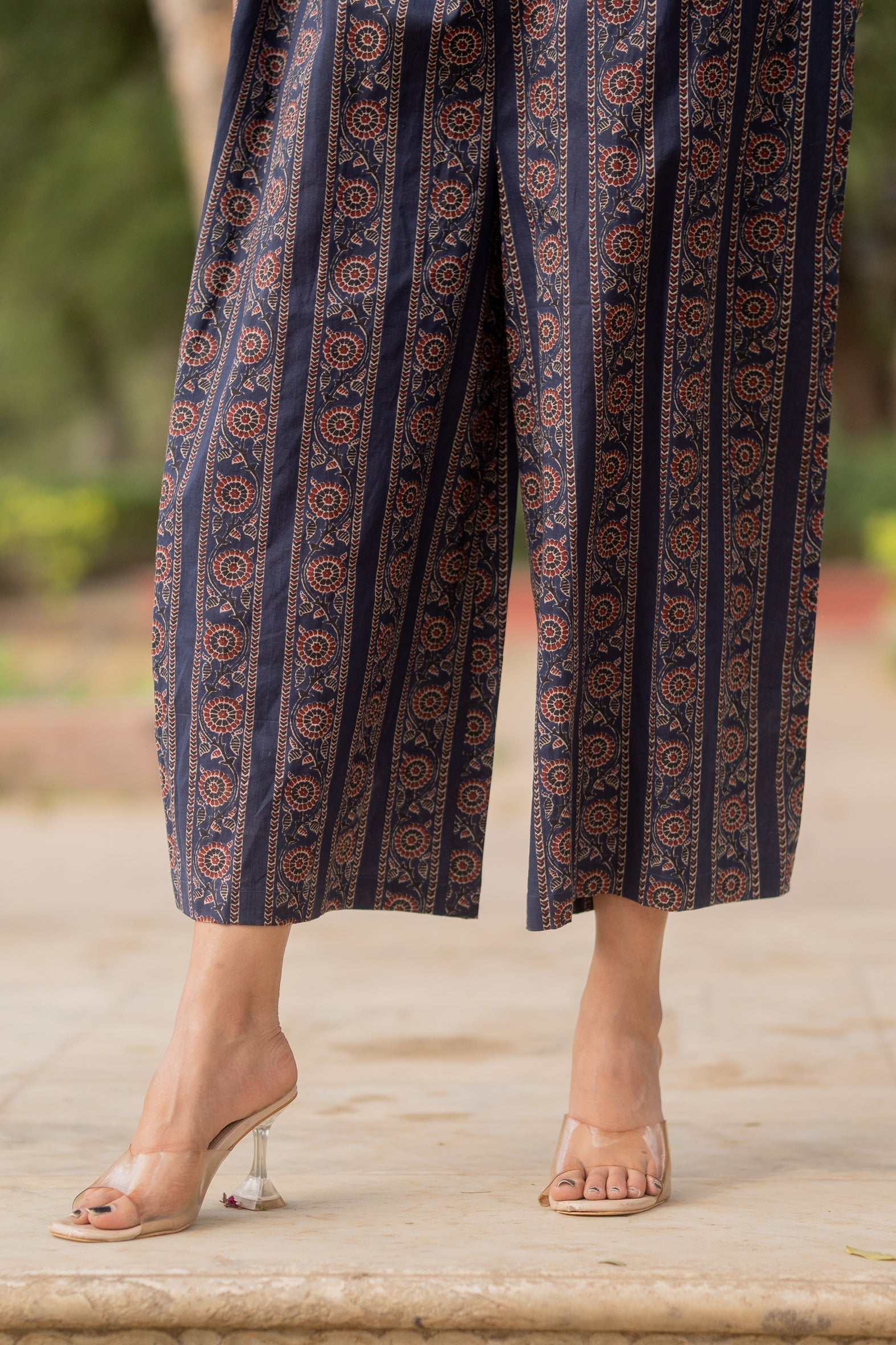 Blue Cotton Printed Jumpsuit For Girls Bada Boota