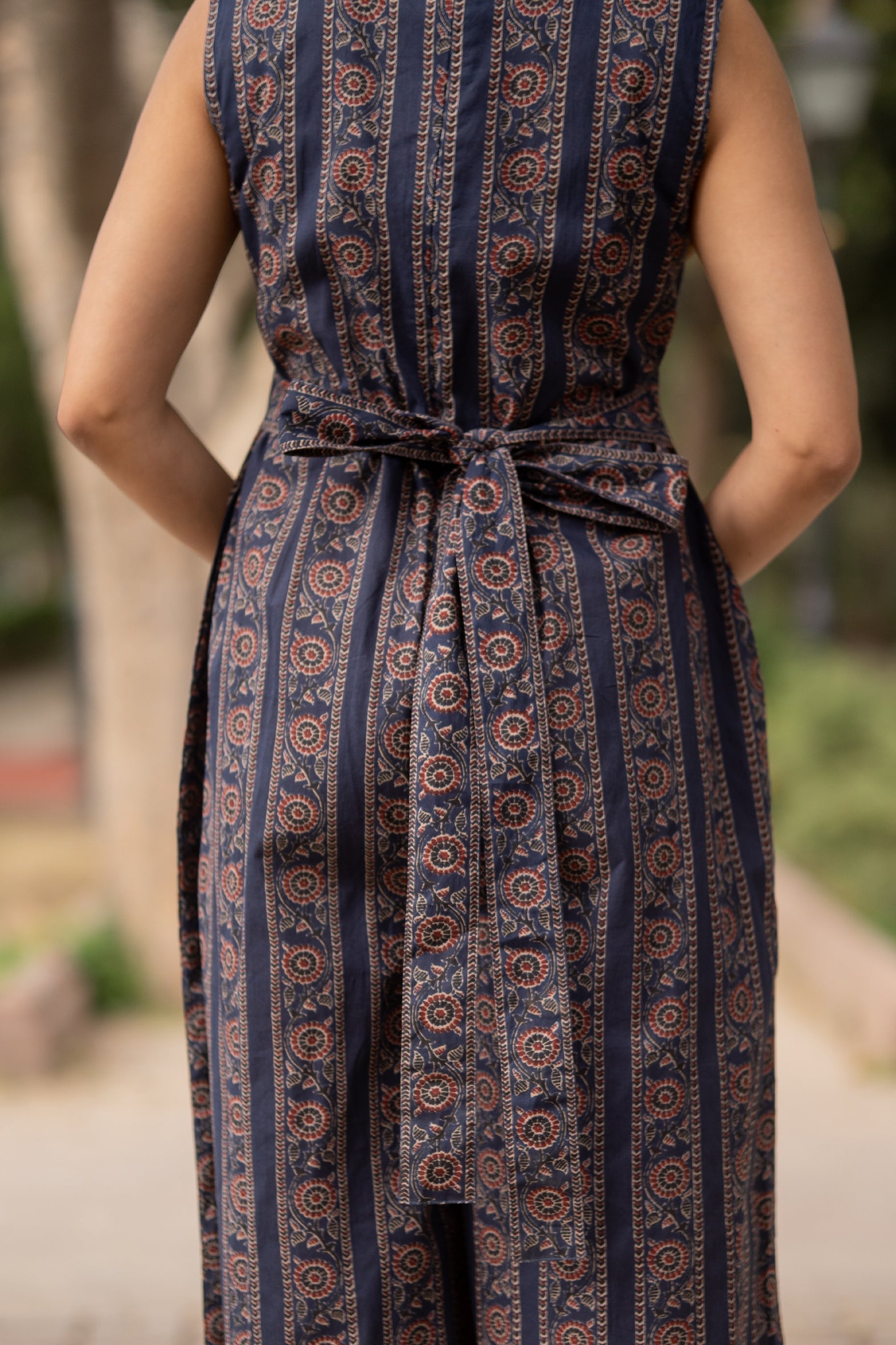 Blue Cotton Printed Jumpsuit For Girls Bada Boota