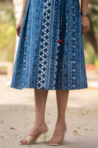 Blue Printed Cotton Dress Bada Boota