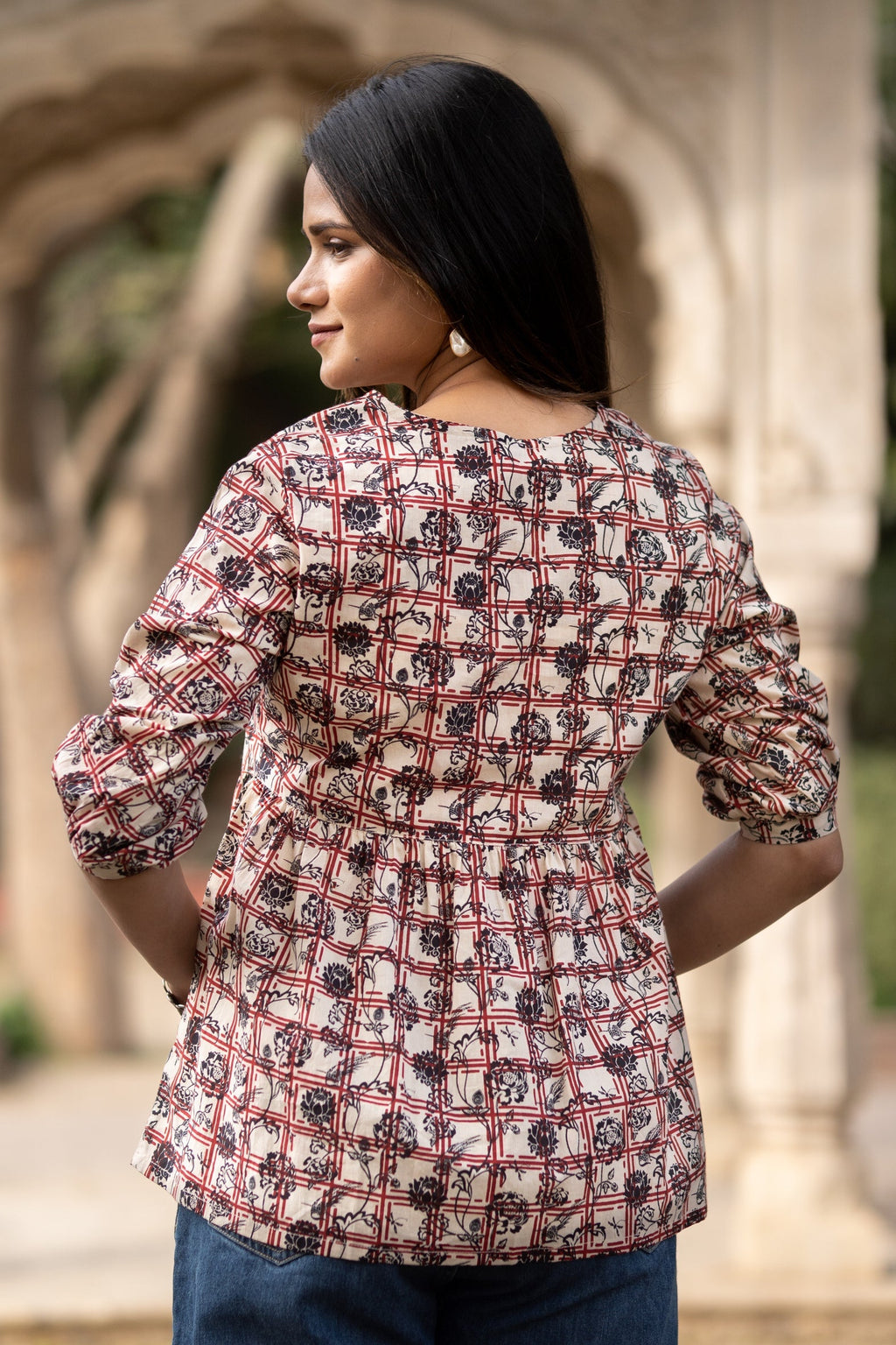 Multi Flared Cotton Printed Short Top Bada Boota