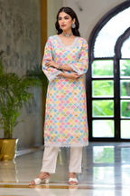 Multi Printed Schifili Kurta Pant Set Bada Boota