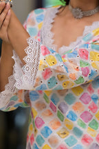Multi Printed Schifili Kurta Pant Set Bada Boota