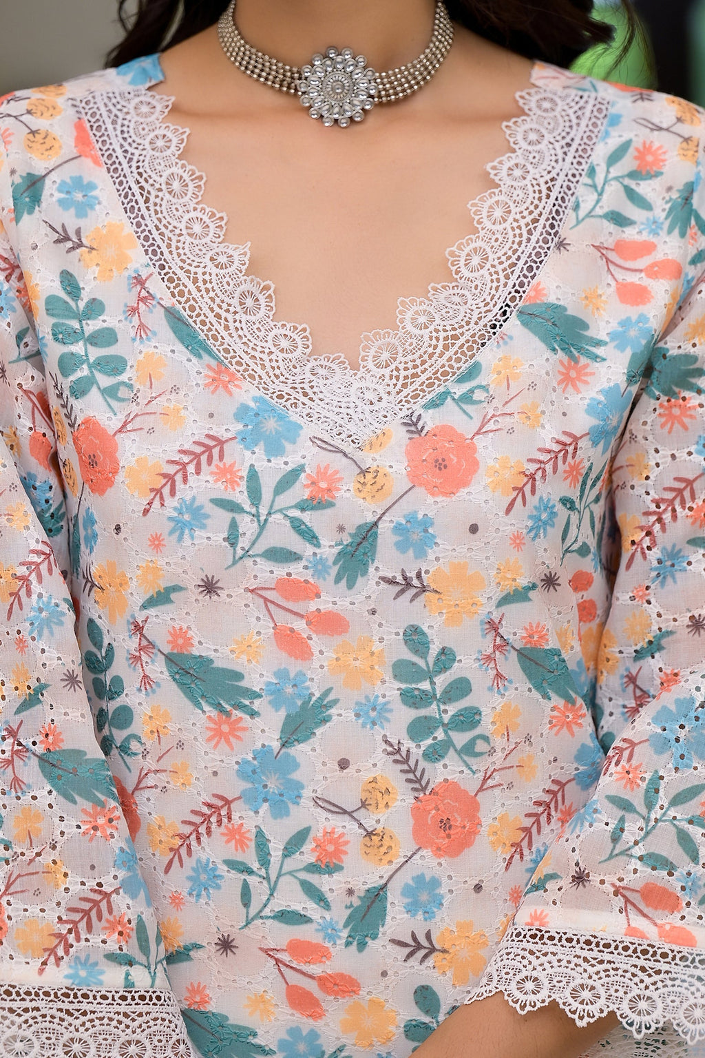 Multi Printed Schifili Kurta Pant Set Bada Boota