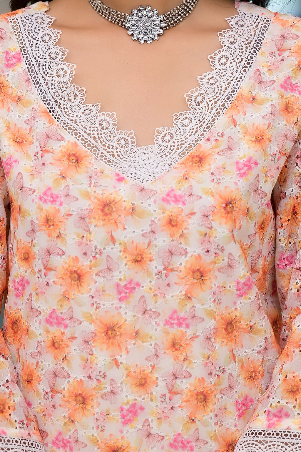 Multi Printed Schifili Kurta Pant Set Bada Boota