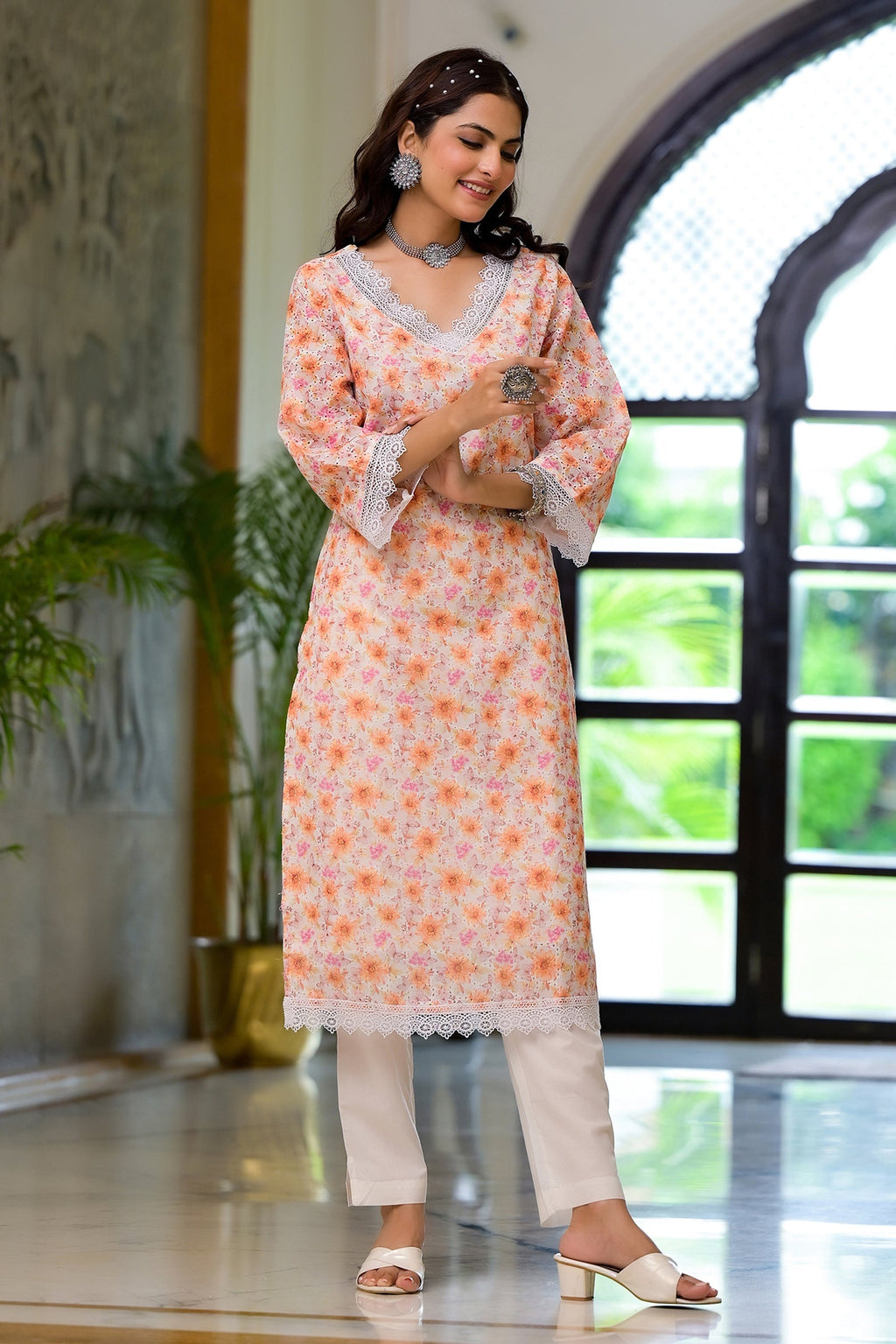 Multi Printed Schifili Kurta Pant Set Bada Boota