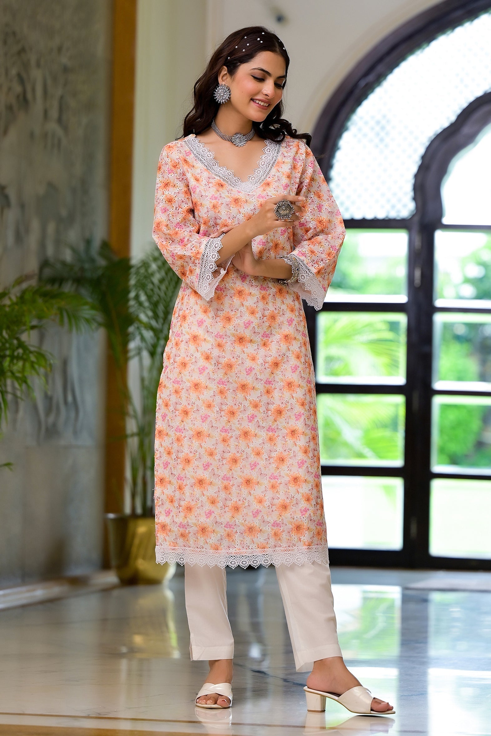 Multi Printed Schifili Kurta Pant Set Bada Boota