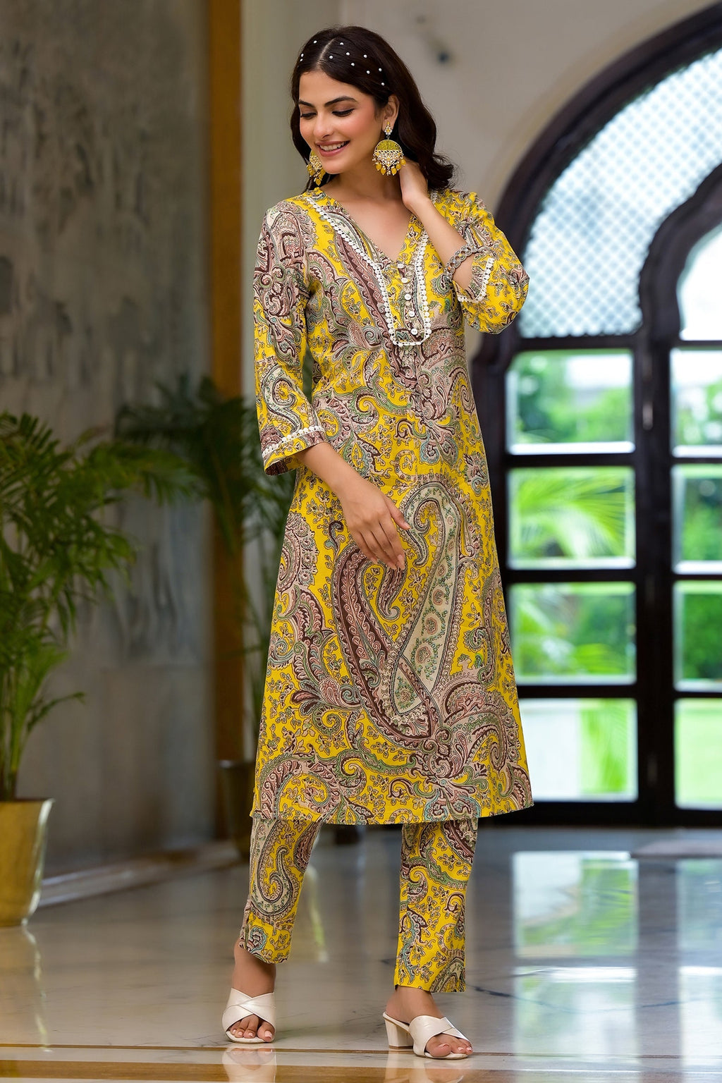 Multi Printed Schifili Kurta Pant Set Bada Boota