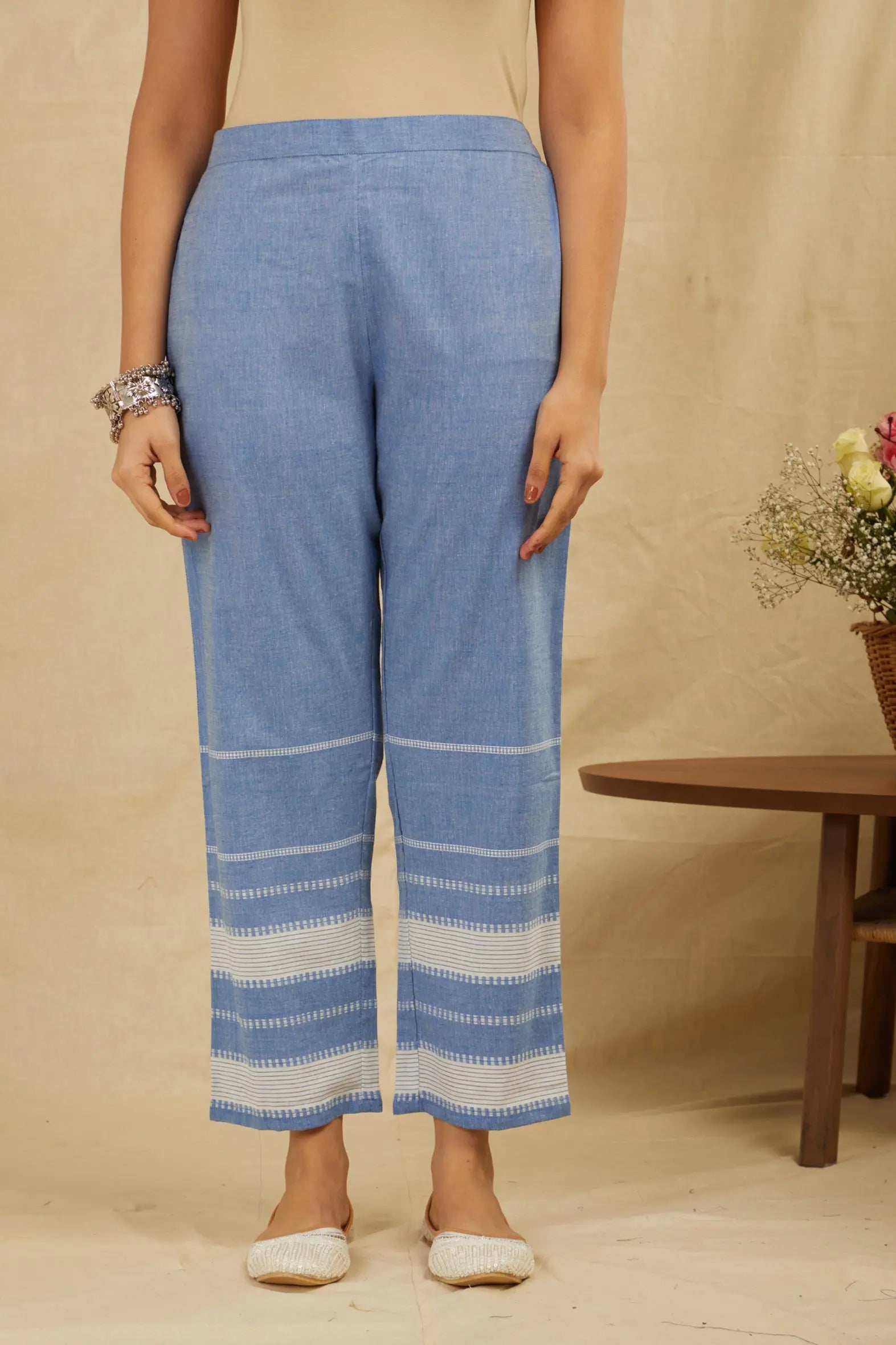 Blue Cotton Pants Bada Boota