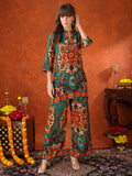 Ethnic Printed Co ords (Teal) Hiralal Fashion