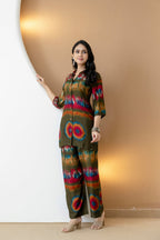 Multicolor Tie-Dye Printed Co-Ord Set (Green) Hiralal Fashion