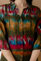 Multicolor Tie-Dye Printed Co-Ord Set (Green) Hiralal Fashion