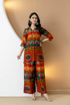 Multicolor Tie-Dye Printed Co-Ord Set (Orange) Hiralal Fashion