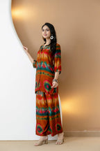 Multicolor Tie-Dye Printed Co-Ord Set (Orange) Hiralal Fashion