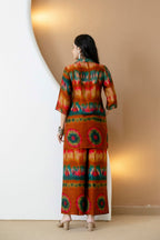 Multicolor Tie-Dye Printed Co-Ord Set (Orange) Hiralal Fashion