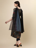 Berrylicious women Alia cut Printed & embroidered kurta with pant & dupatta set (Multicolor) Hiralal Fashion