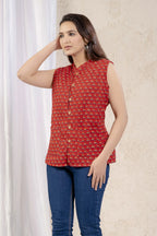 Cotton Quilted Printed Double Side Jacket For Women Bada Boota