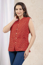 Cotton Quilted Printed Double Side Jacket For Women Bada Boota