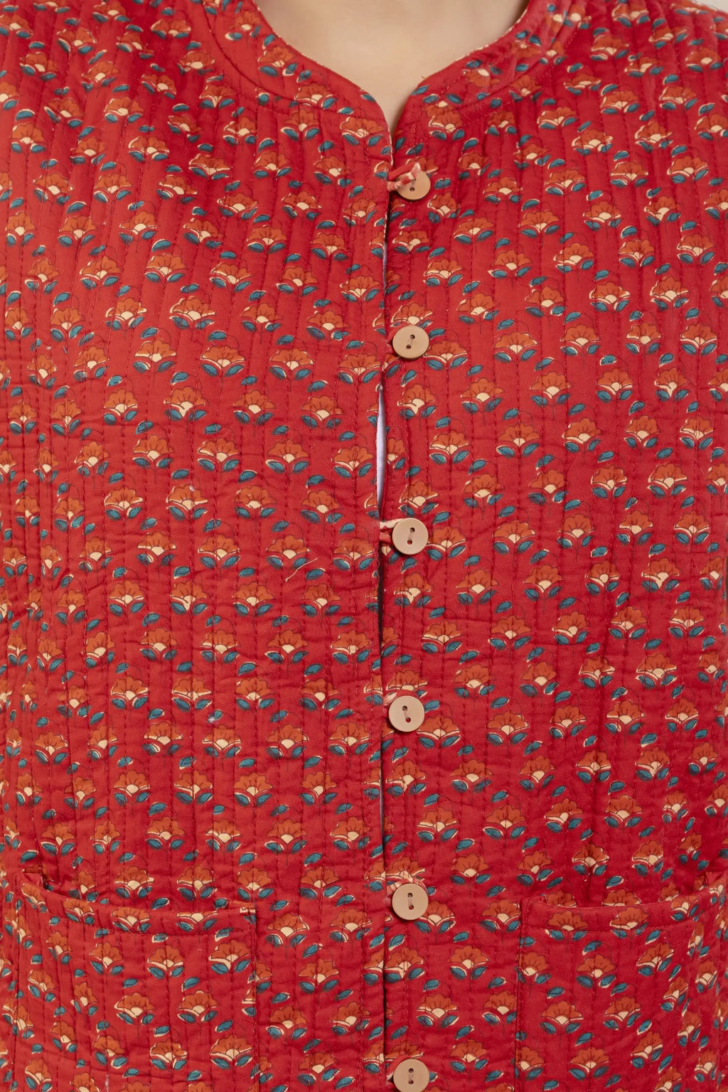 Cotton Quilted Printed Double Side Jacket For Women Bada Boota